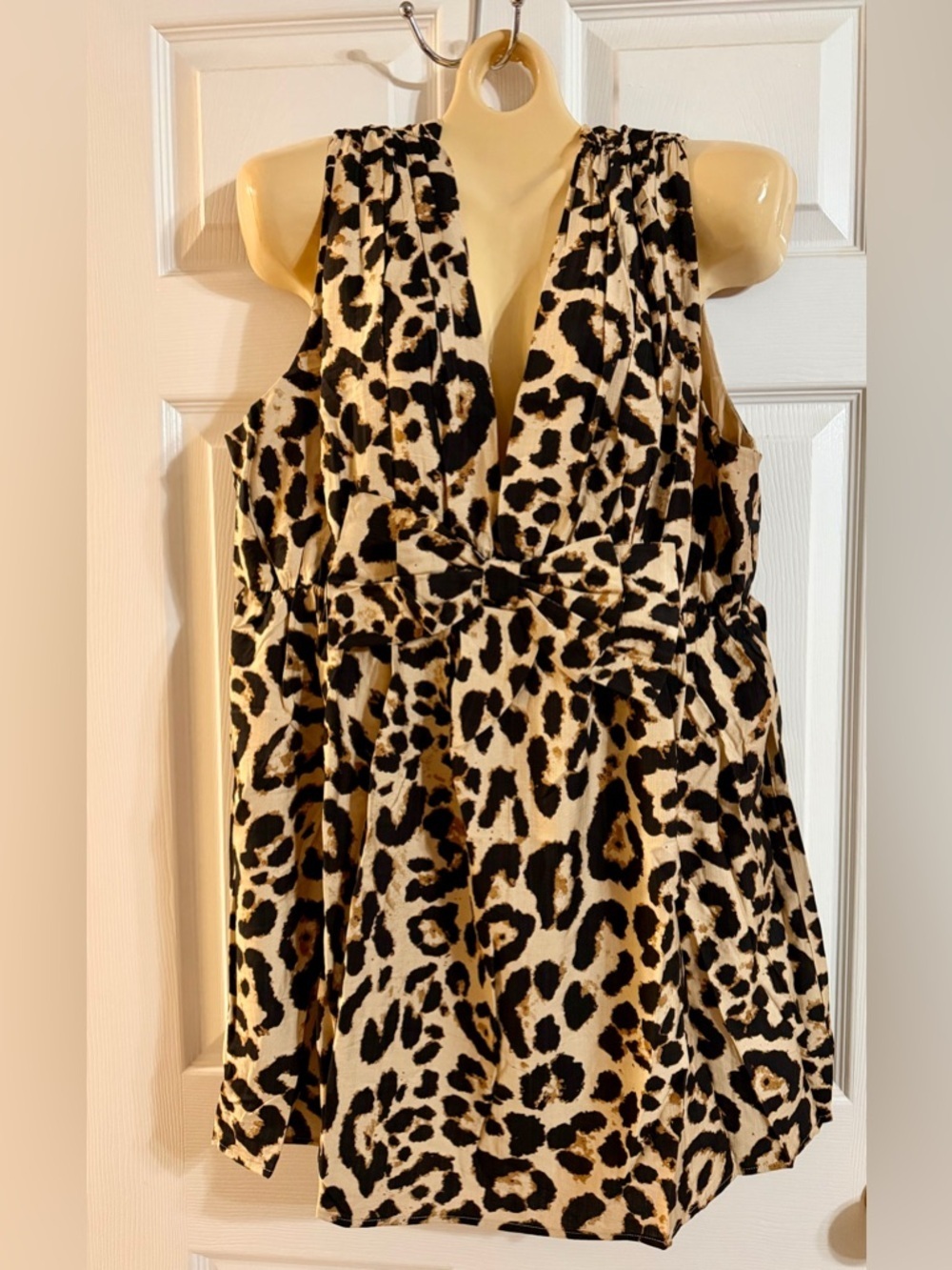 🐆 BiBi NWT Leopard Print Sleeveless Babydoll Dress